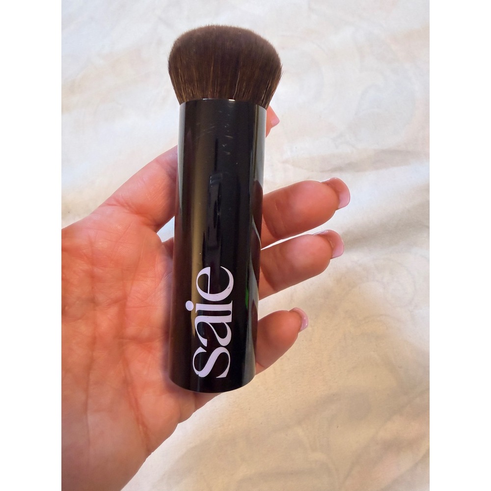 Saie The Base Brush Foundation Makeup Brush Black Synthetic Bristles Vegan